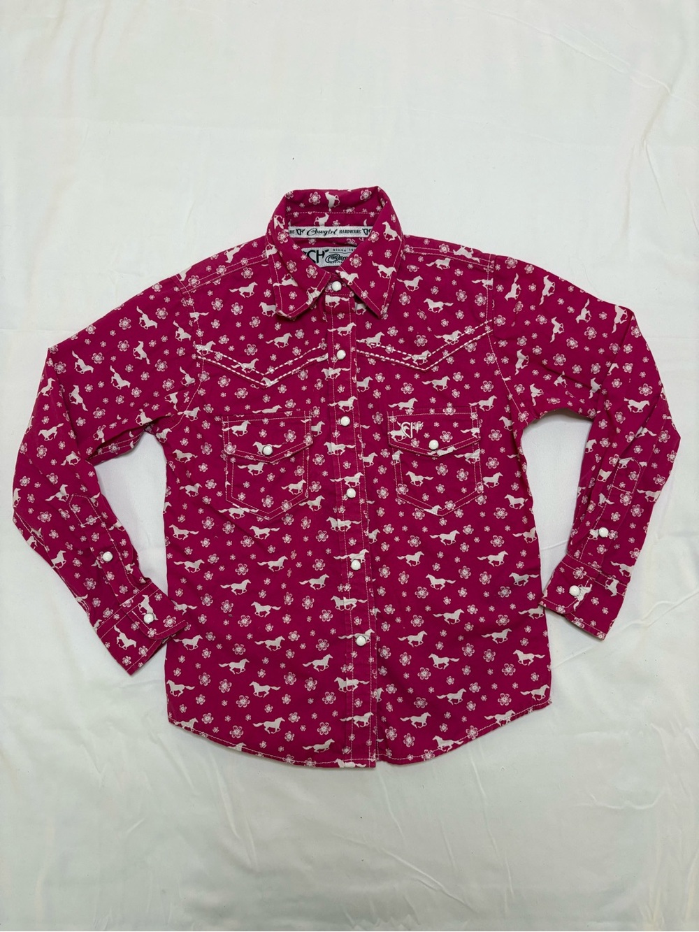 Cowgirl Hardware Cowgirl Long Sleeve Pearl Snap Western Shirt Daisy Rider Rodeo